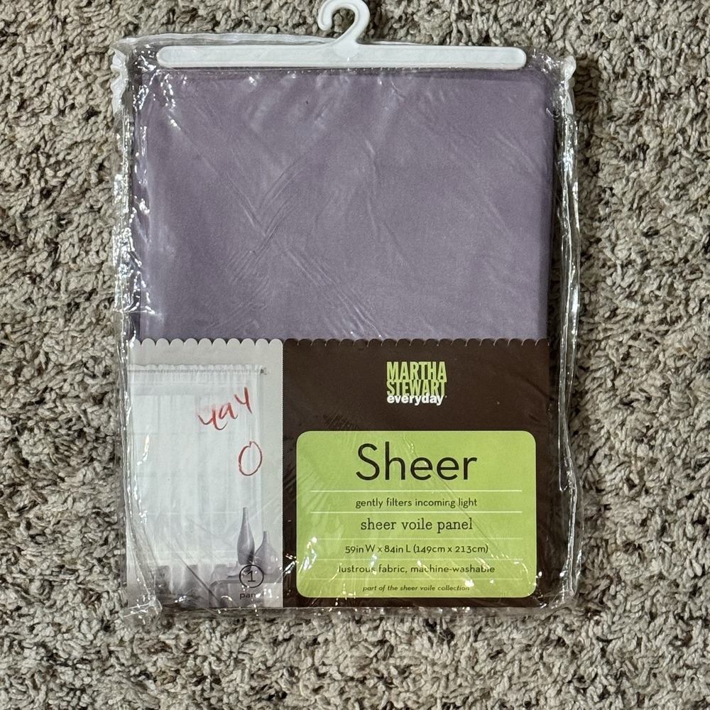 Martha Stewart Sheer Voile Window Panel‎ 59"x84" Lavender